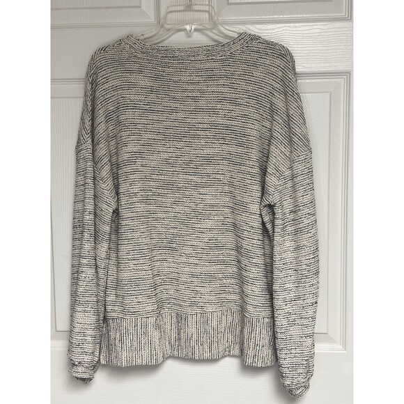 Time and Tru Women's Long Sleeve Drop Shoulder Top Navy White Large 12-14 - Picture 3 of 9